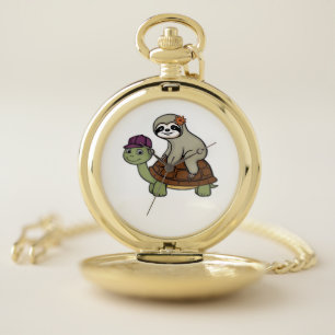 Sloth riding a turtle Classic T-Shirt Pocket Watch