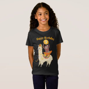 Sloth Riding Llama Birthday Custom T-Shirt