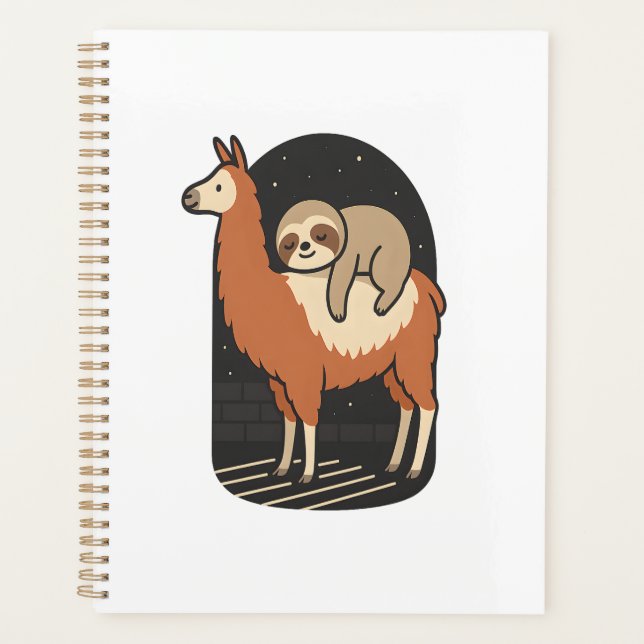 Sloth Riding Llama Planner (Front)