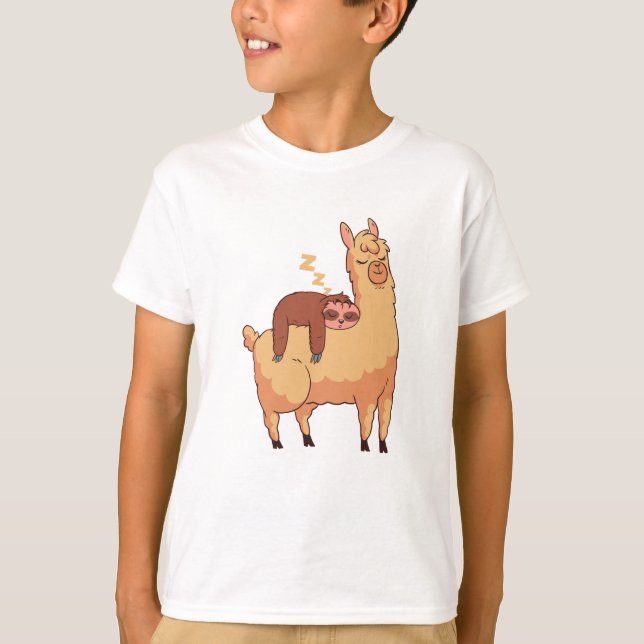 Sloth Riding Llama T-Shirt (Front)