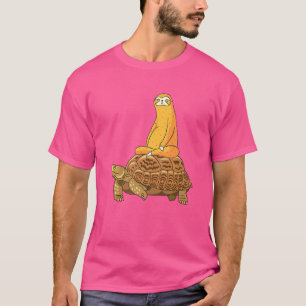 Sloth Riding Tortoise Sloth Riding Turtle T-Shirt