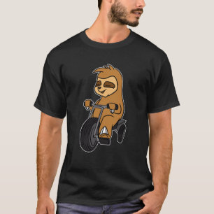 Sloth Riding Tricycle T-Shirt Animal In Trike Pun