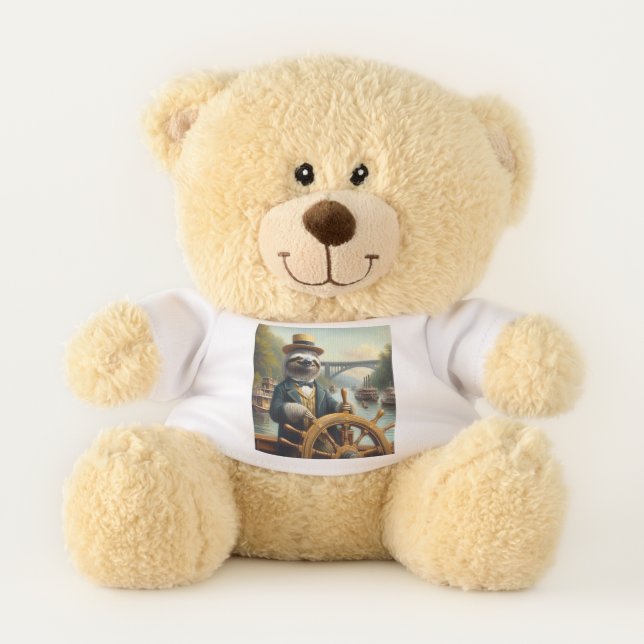 Sloth Riverboat Captain Teddy Bear (Front)