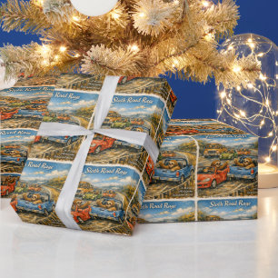 Sloth Road Rage – Rockwell‑Inspired Watercolor Car Wrapping Paper