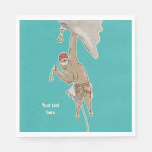 Sloth Rock Climber Trad gear Napkins