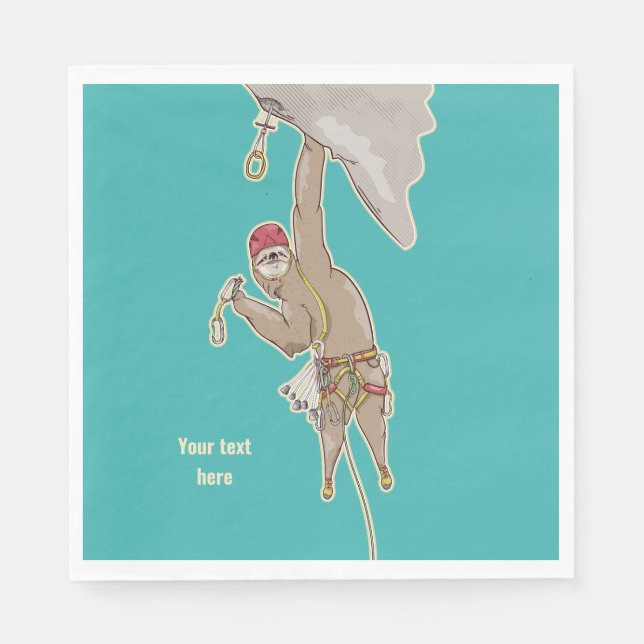 Sloth Rock Climber Trad gear Napkins (Front)
