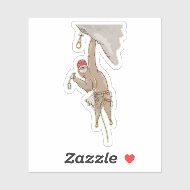 Sloth Rock Climber Trad gear Sticker (Sheet)