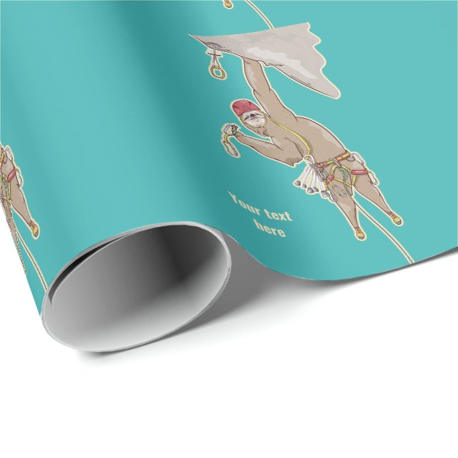 Sloth Rock Climber Trad gear Wrapping Paper (Roll Corner)