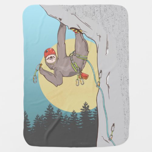 Sloth rock climbing baby blanket