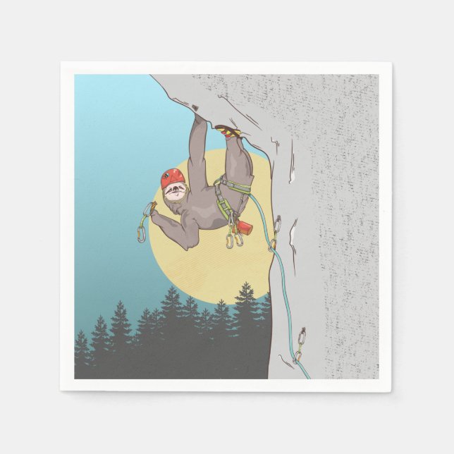 Sloth Rock climbing Napkins (Front)