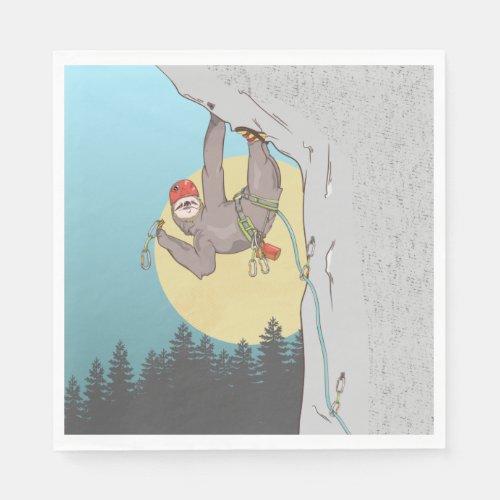 Sloth rock climbing napkins