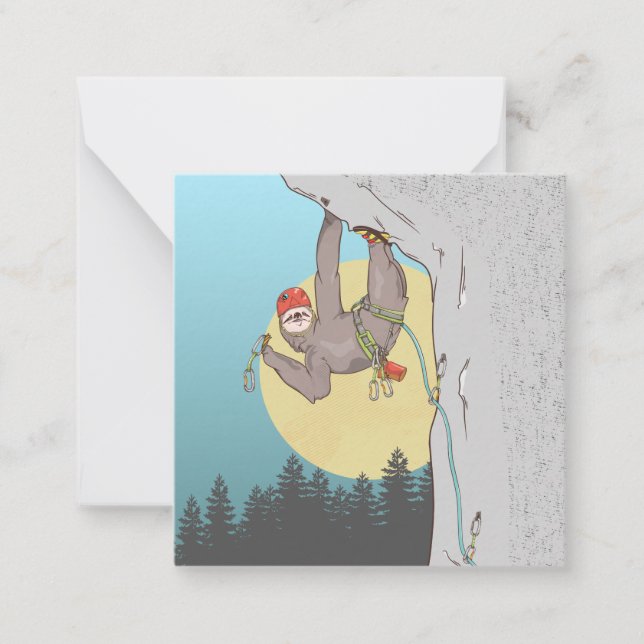 Sloth Rock climbing Note Card (Front)