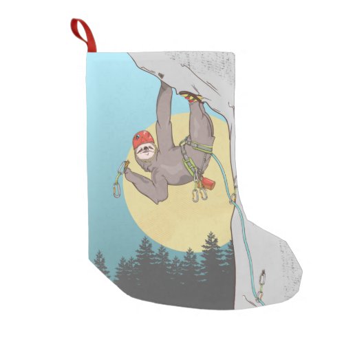 Sloth Rock climbing Small Christmas Stocking