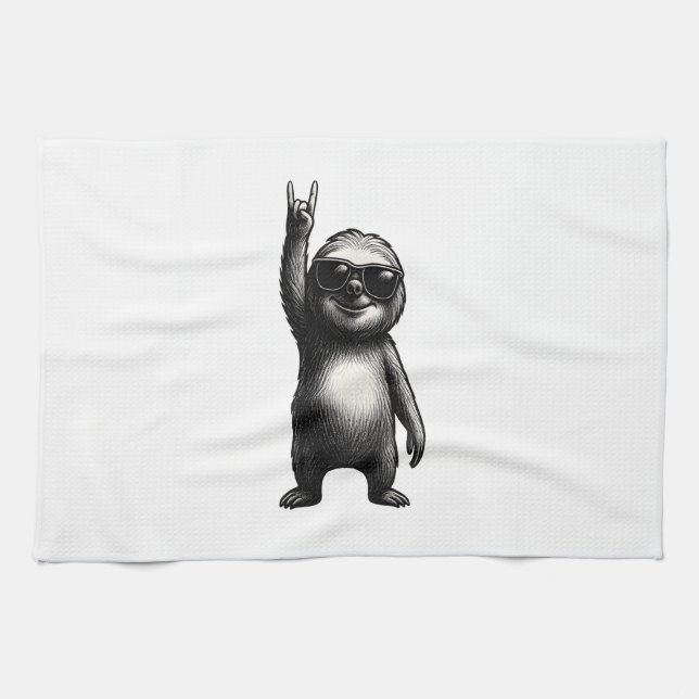 Sloth Rocking Dance Kitchen Towel (Horizontal)