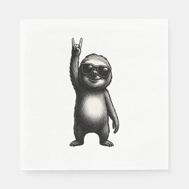 Sloth Rocking Dance Napkins (Front)