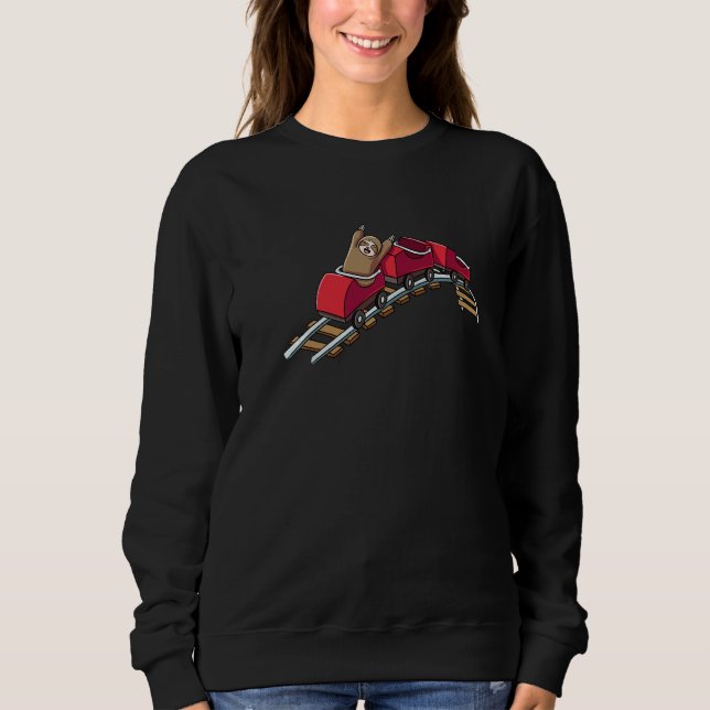 Sloth Roller Coaster Theme Park Sweatshirt (Front)