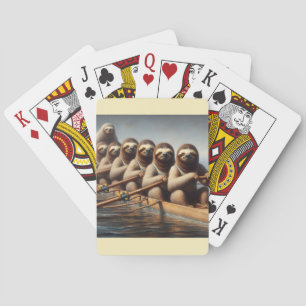 Sloth Rowing Team Poker Cards