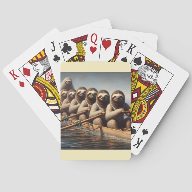 Sloth Rowing Team Poker Cards (Back)