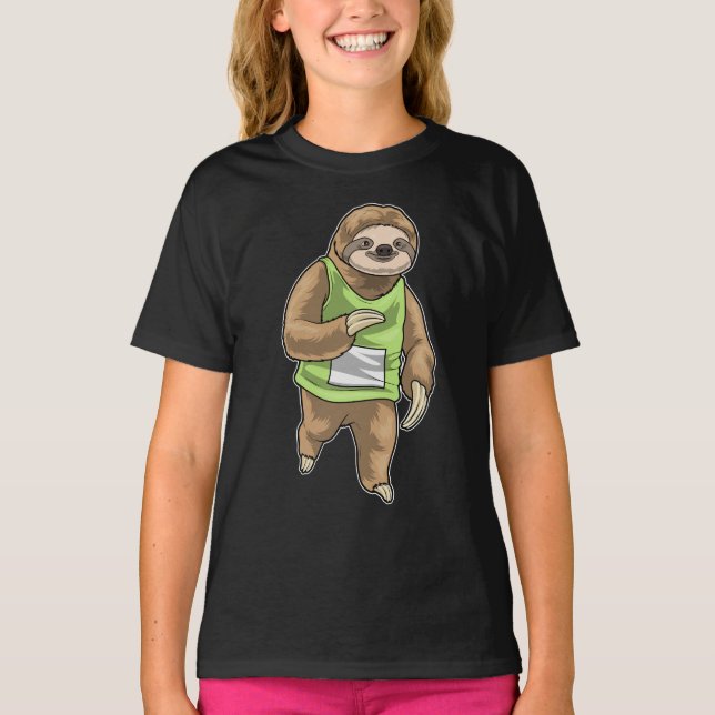 Sloth Runner Running Sports T-Shirt (Front)