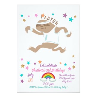 Sloth Running In Slow Motion - Choose back color Invitation