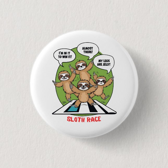 Sloth Running Team Button (Front)