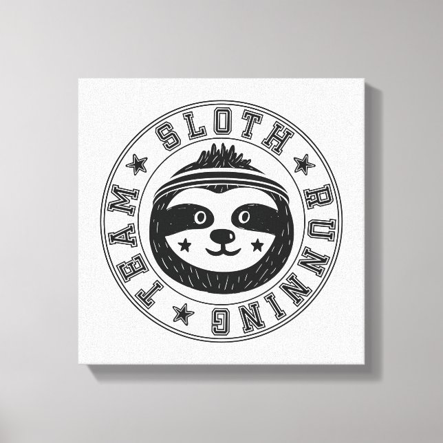 Sloth Running Team Canvas Print (Front)