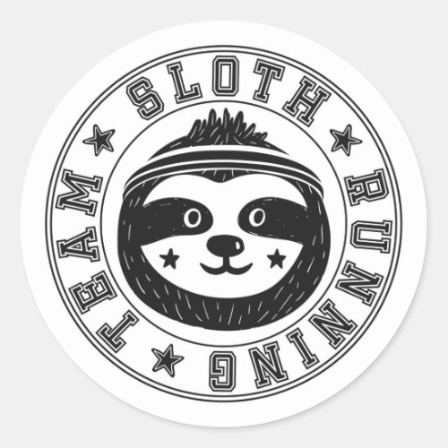 Sloth Running Team Classic Round Sticker