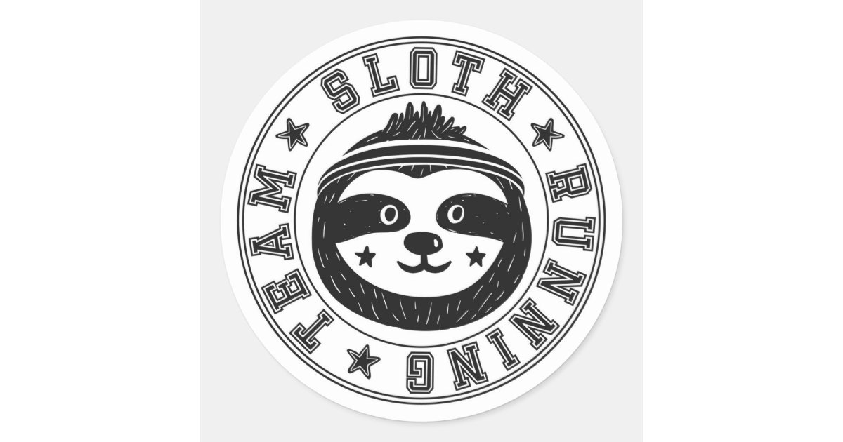 Sloth Running Team Classic Round Sticker | Zazzle
