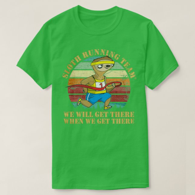 Sloth Running Team Funny Marathon Runners Gifts T-Shirt (Design Front)