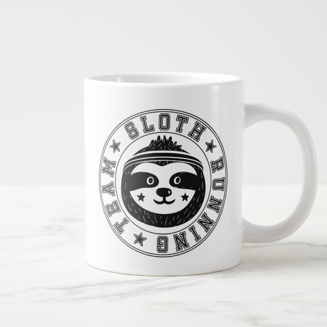 Sloth Running Team Giant Coffee Mug (Right)