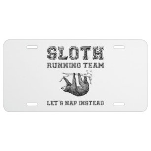 Sloth Running Team License Plate