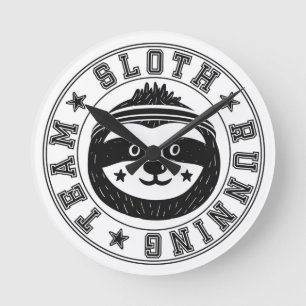 Sloth Running Team Round Clock