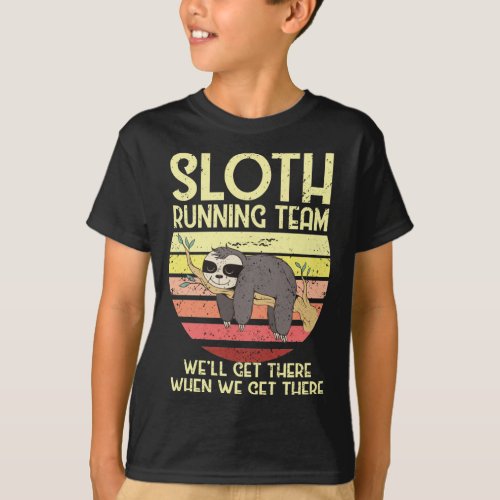 Sloth Running Team Runner Sloth Tired Lazy Runners T_Shirt