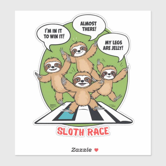 Sloth Running Team Sticker (Sheet)