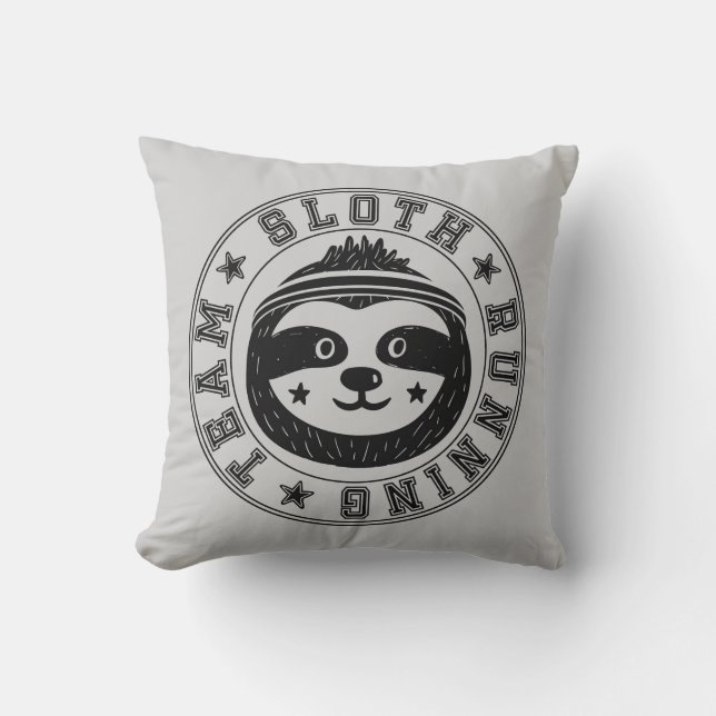 Sloth Running Team Throw Pillow (Front)