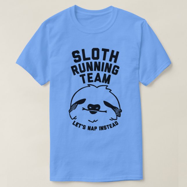 sloth running team white T-Shirt (Design Front)