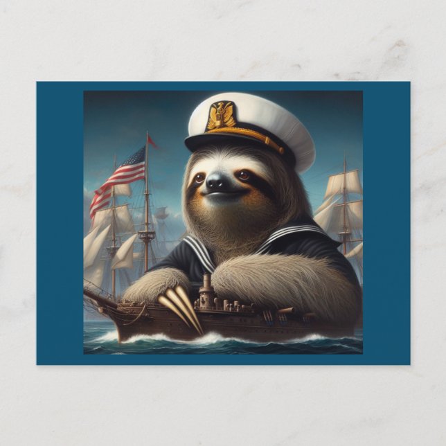 Sloth Sailor Postcard (Front)