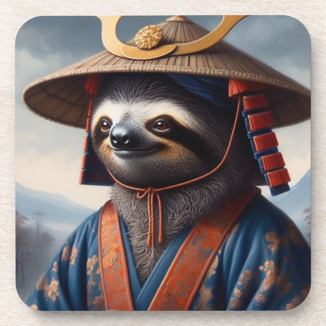 Sloth Samurai Beverage Coaster (Front)