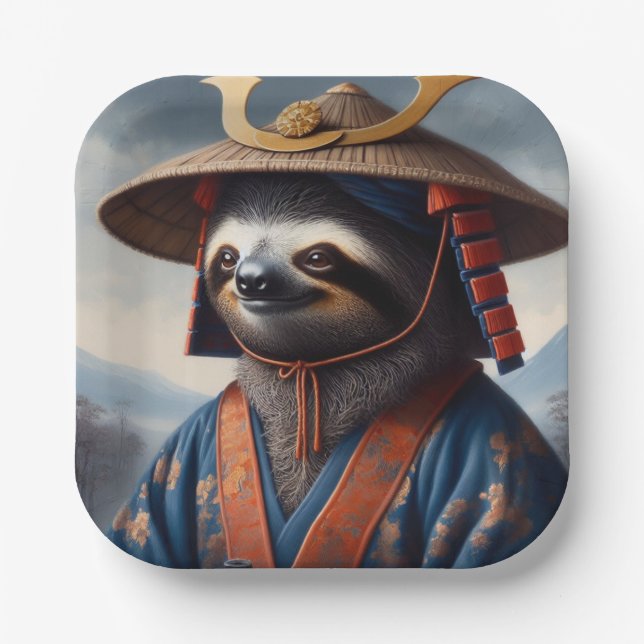 Sloth Samurai Paper Plates (Front)