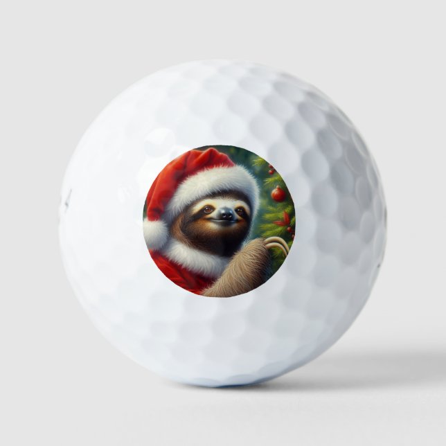 Sloth Santa Claus Golf Balls (Front)