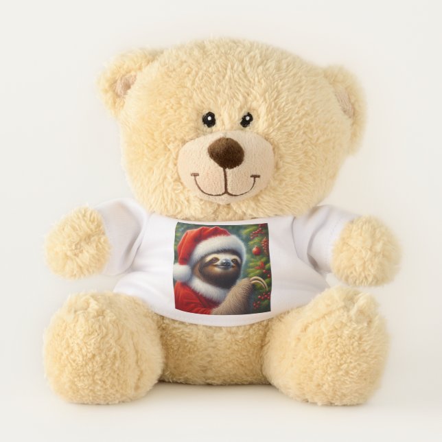 Sloth Santa Claus Teddy Bear (Front)