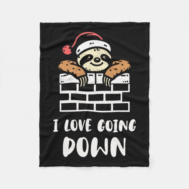 Sloth Santa Funny Christmas Sloth Lover Humor Xmas Fleece Blanket (Front)