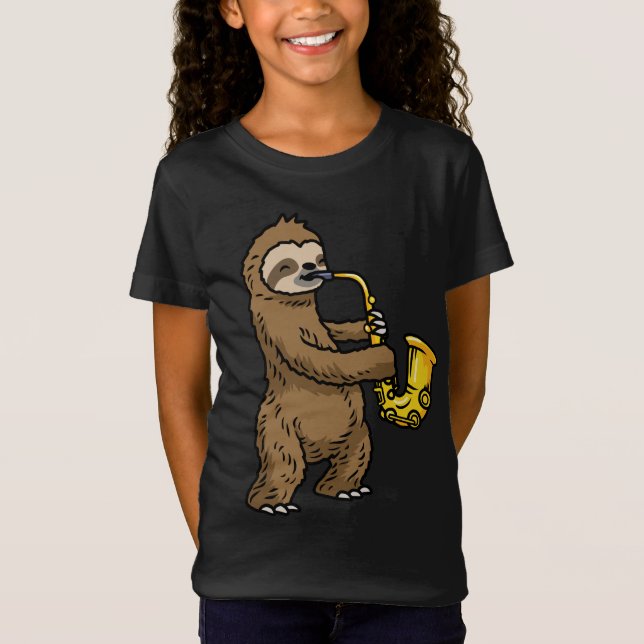 Sloth Saxophone T-Shirt (Front)