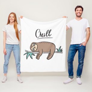 Sloth Says Chill Fleece Blanket