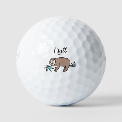 Sloth Says Chill Golf Balls