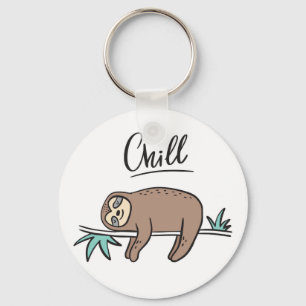 Sloth Says Chill Keychain