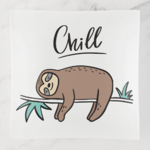 Sloth Says Chill Trinket Tray