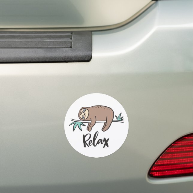 Sloth Says Relax Car Magnet (In Situ)