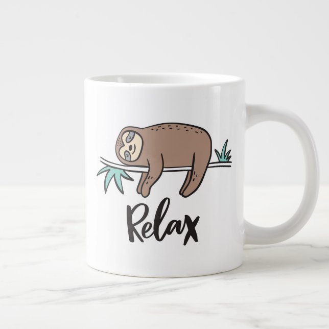 Sloth Says Relax Giant Coffee Mug (Right)