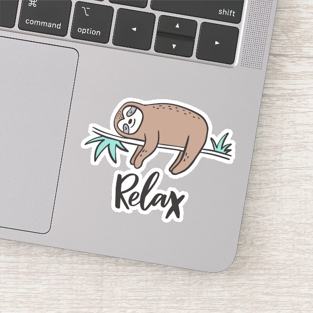 Sloth Says Relax Sticker (Detail)